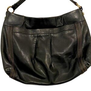 Ferre Milano 100% Genuine Black Cow Leather Hobo Bag - Like New Condition